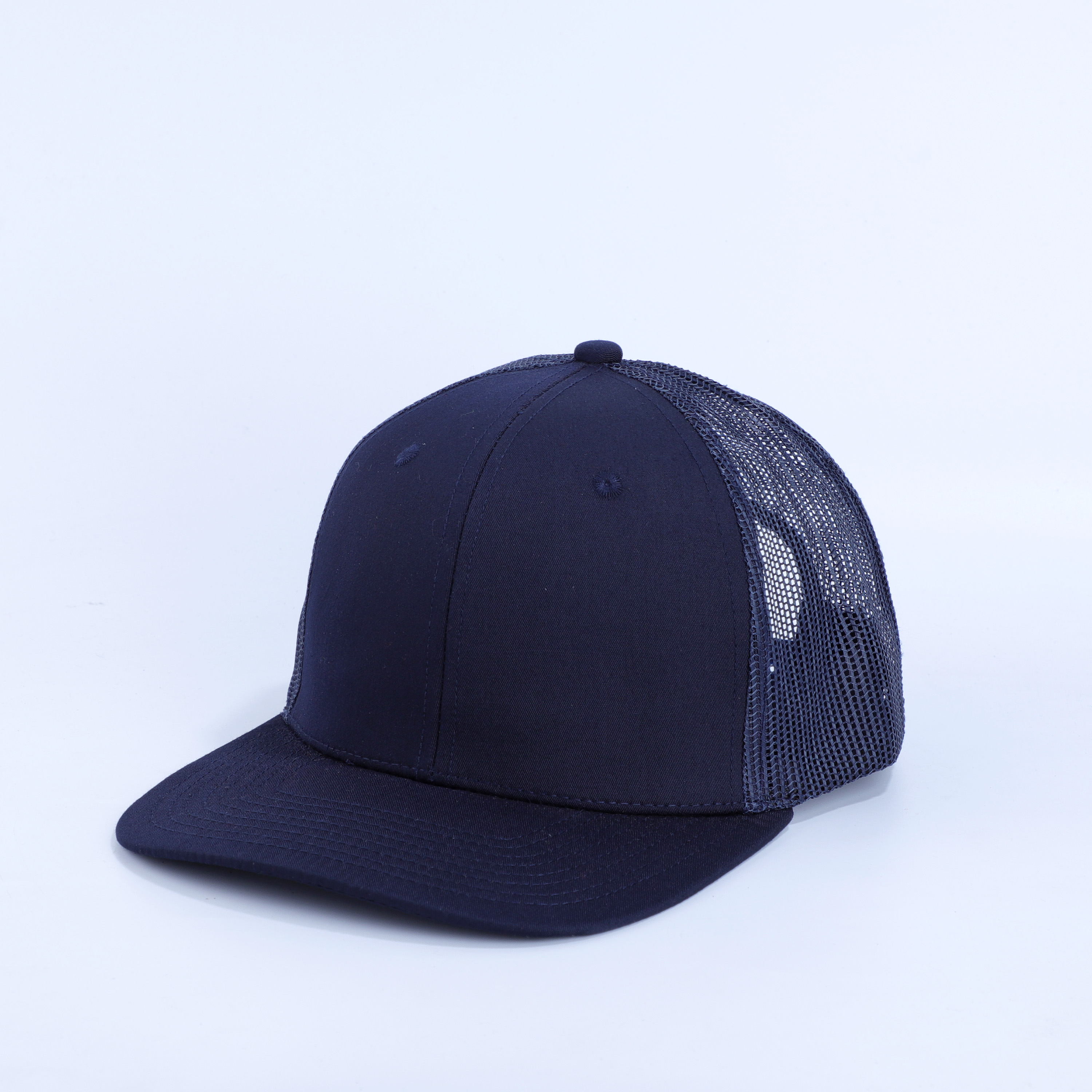 WAYCAP Plain New Trucker Breathable Baseball Cap (Navy - Navy)